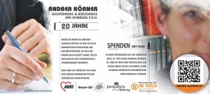 Jubiläums Flyer: Andrea Koerner Buchführung und Büroservice Bad Homburg